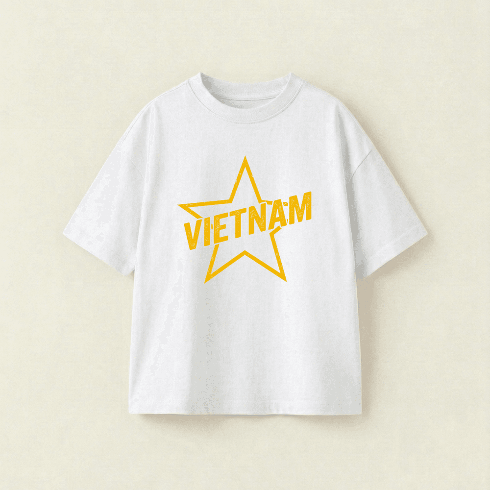 Vietnam Oversized Classic Tee - Premium PET Print Mockup
