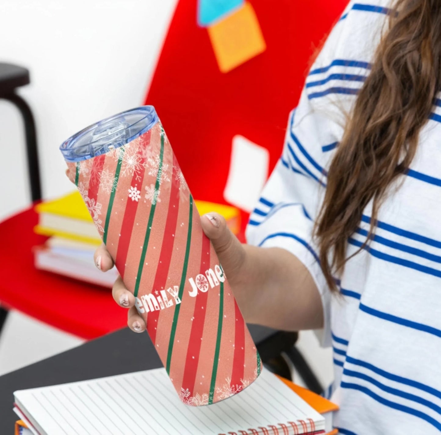 Personalized 20oz skinny tumbler – Personalized | detail view | custom name available, dishwasher safe, double-wall stai
