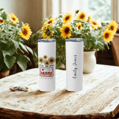 Personalized 20oz skinny tumbler – Personalized | detail view | custom name available, dishwasher safe, double-wall stai