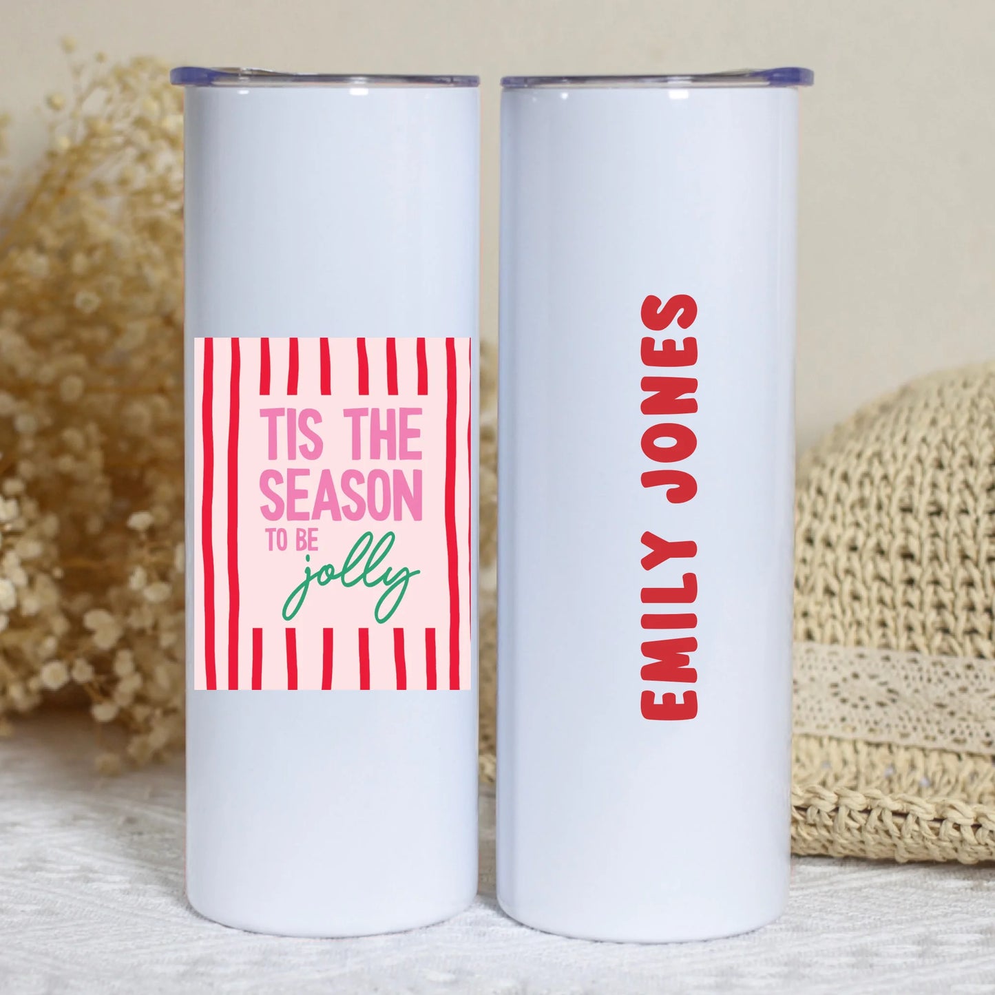 Personalized 20oz skinny tumbler – Personalized | detail view | custom name available, dishwasher safe, double-wall stai