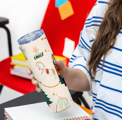 Personalized 20oz skinny tumbler – Personalized | detail view | custom name available, dishwasher safe, double-wall stai