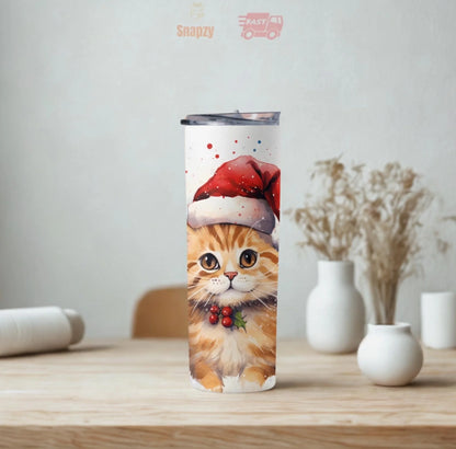 Personalized 20oz skinny tumbler – Personalized | lifestyle scene | custom name available, dishwasher safe, double-wall