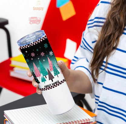 Personalized 20oz skinny tumbler – Personalized | detail view | custom name available, dishwasher safe, double-wall stai