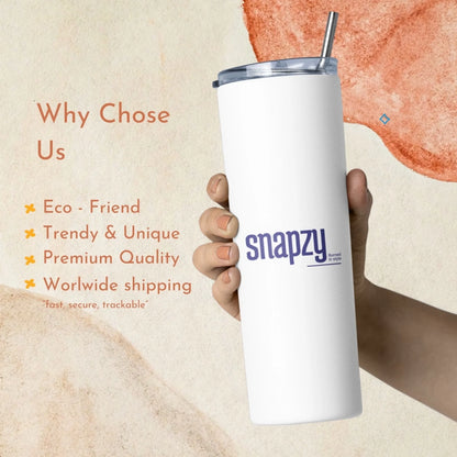 Personalized 20oz skinny tumbler – Personalized | brand quality highlights | custom name available, dishwasher safe, dou