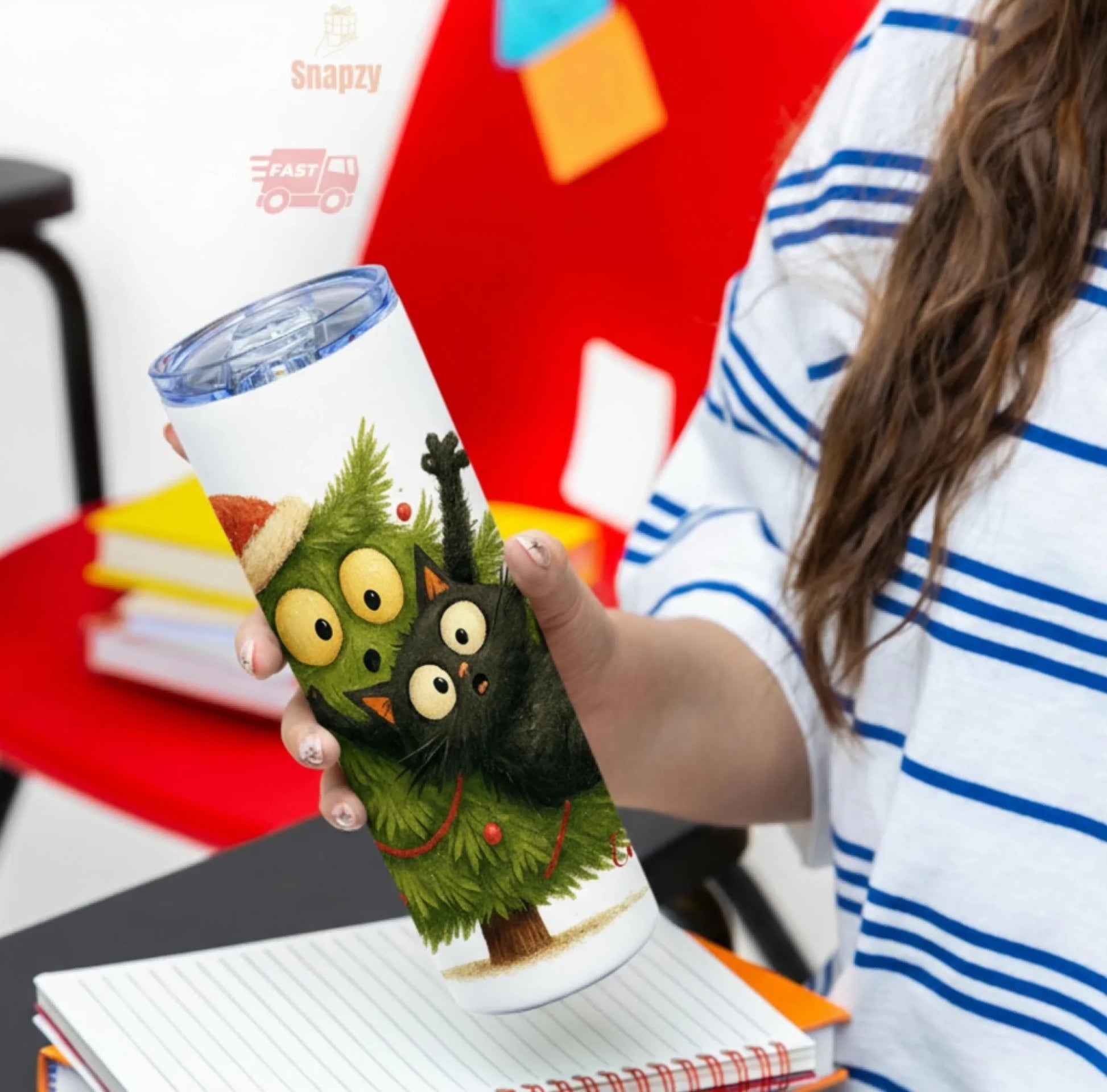 Personalized 20oz skinny tumbler – Personalized | detail view | custom name available, dishwasher safe, double-wall stai