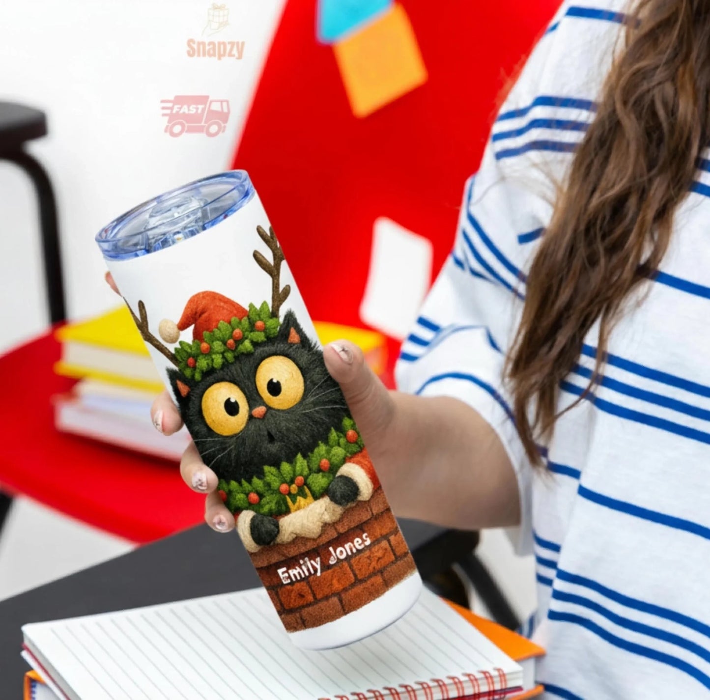 Personalized 20oz skinny tumbler – Personalized | personalization example | custom name available, dishwasher safe, doub