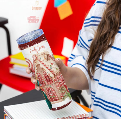 Personalized 20oz skinny tumbler – Personalized | detail view | custom name available, dishwasher safe, double-wall stai