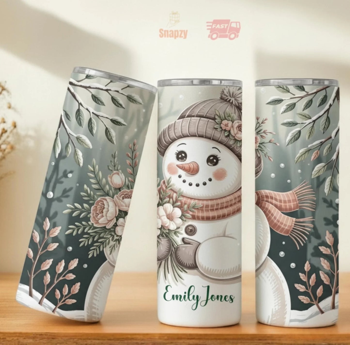 Personalized 20oz skinny tumbler – Personalized | lifestyle scene | custom name available, dishwasher safe, double-wall