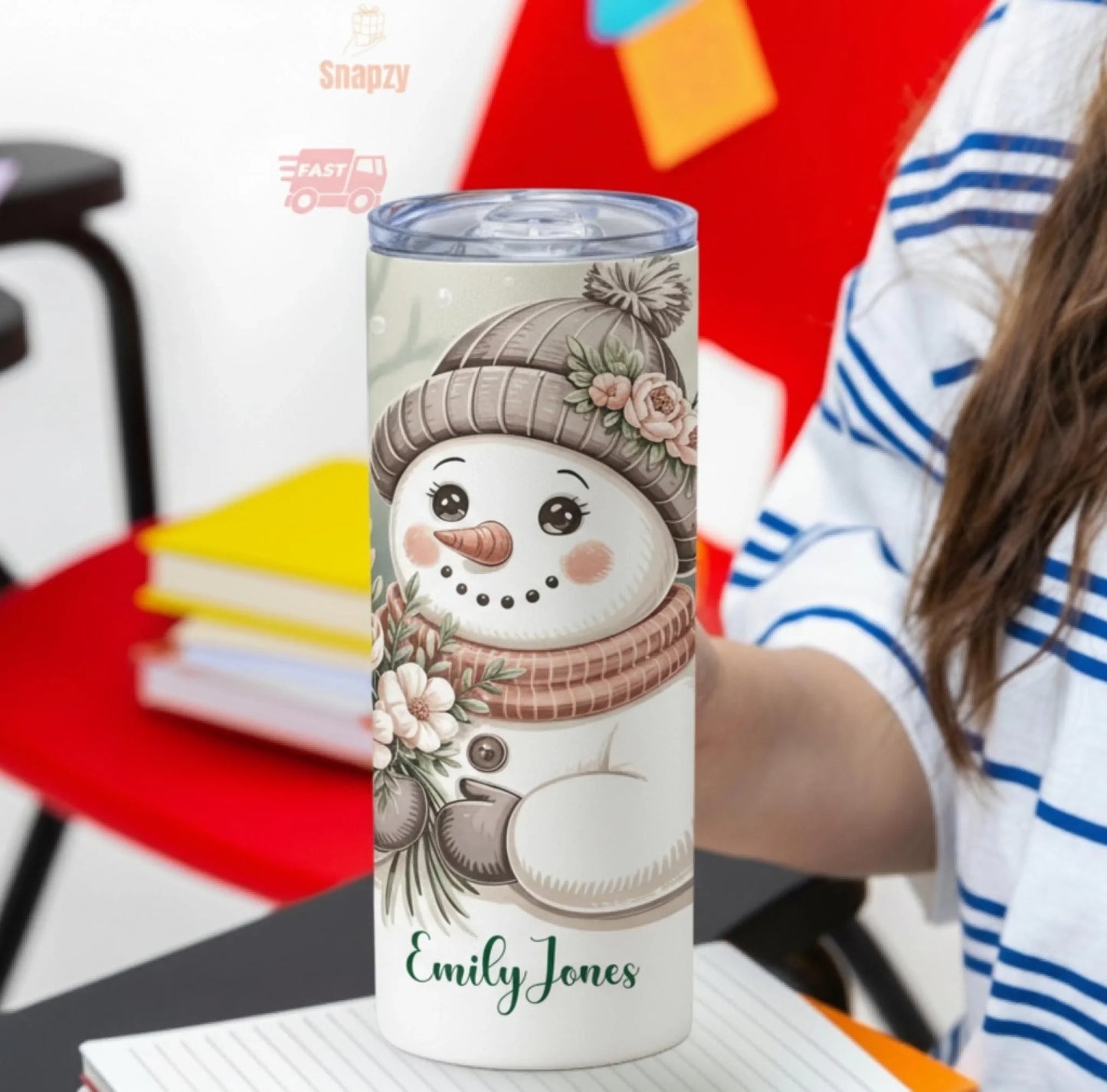 Personalized 20oz skinny tumbler – Personalized | personalization example | custom name available, dishwasher safe, doub