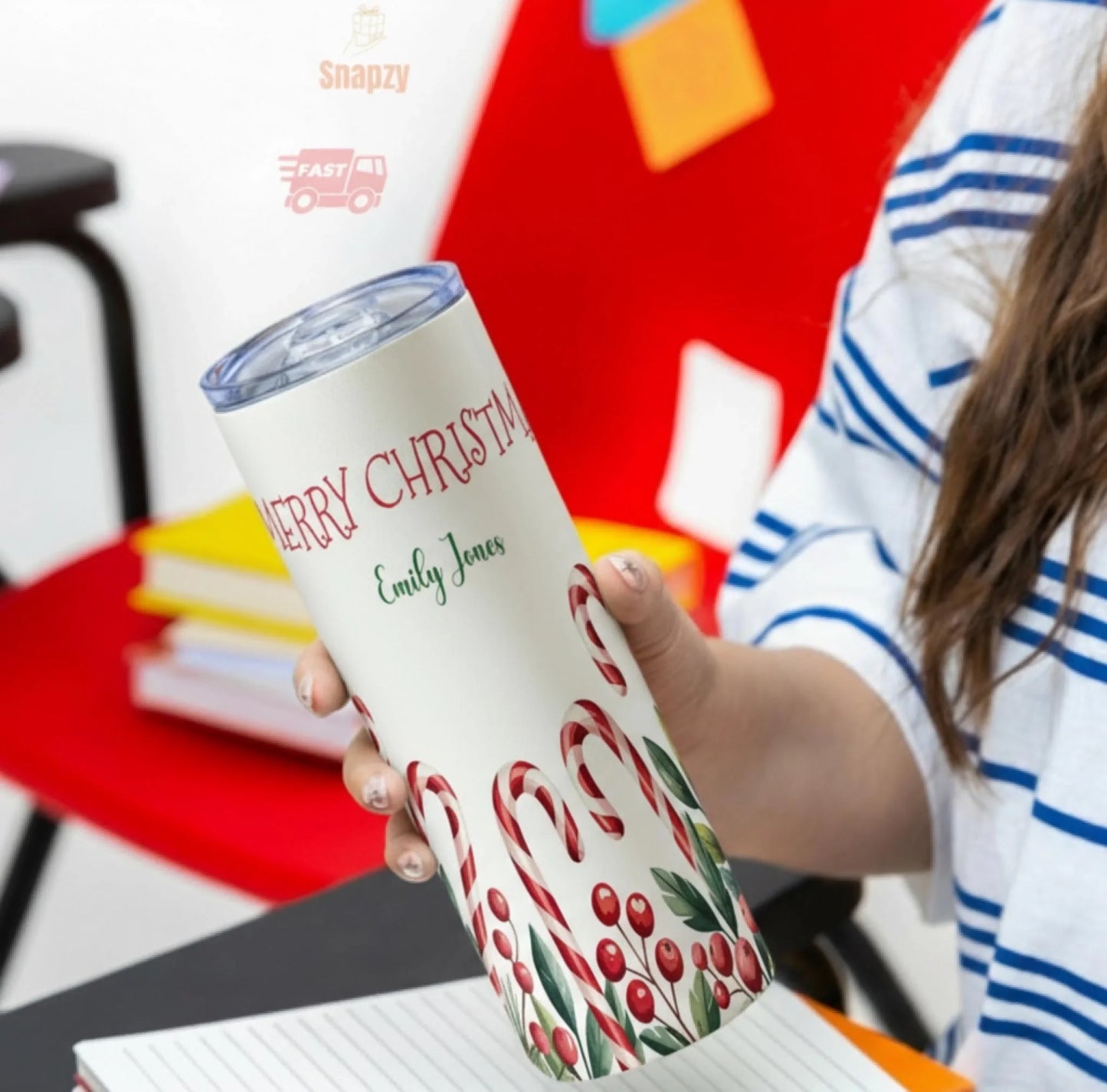 Personalized 20oz skinny tumbler – Personalized | personalization example | custom name available, dishwasher safe, doub