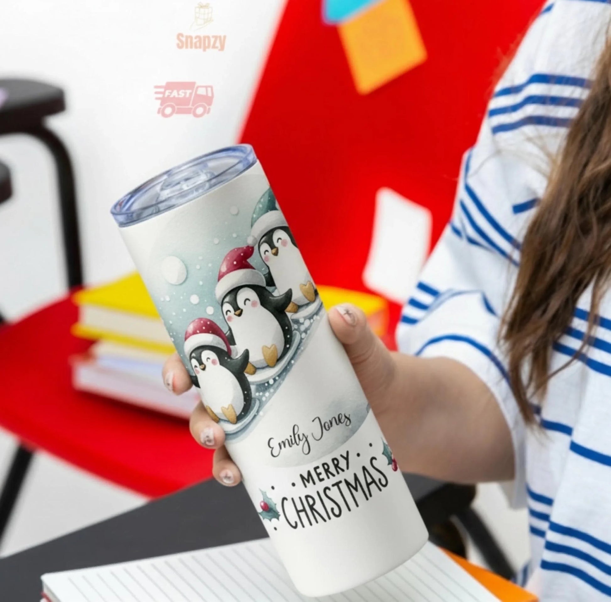 Personalized 20oz skinny tumbler – Personalized | detail view | custom name available, dishwasher safe, double-wall stai