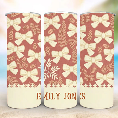 Personalized 20oz skinny tumbler – Personalized | feature highlights | custom name available, dishwasher safe, double-wa