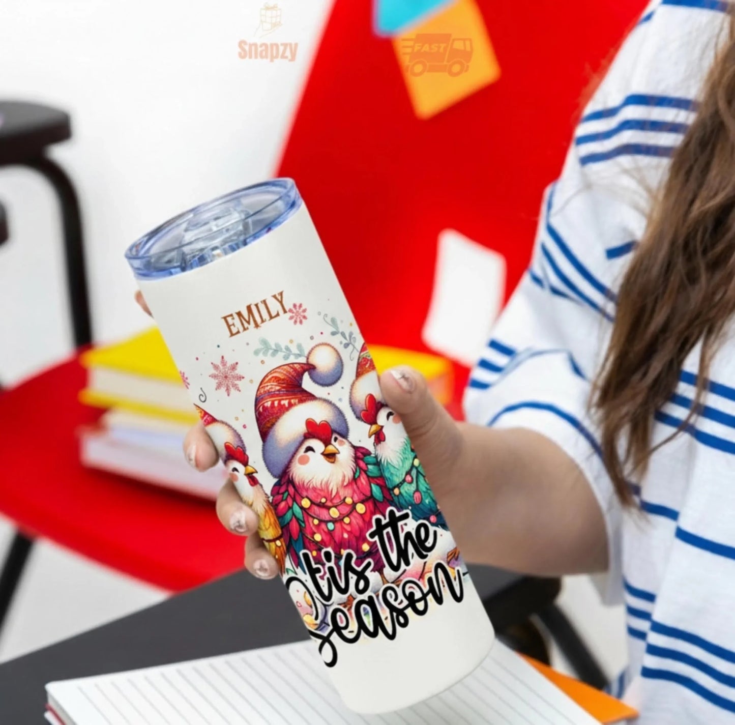 Personalized 20oz skinny tumbler – Personalized | personalization example | custom name available, dishwasher safe, doub