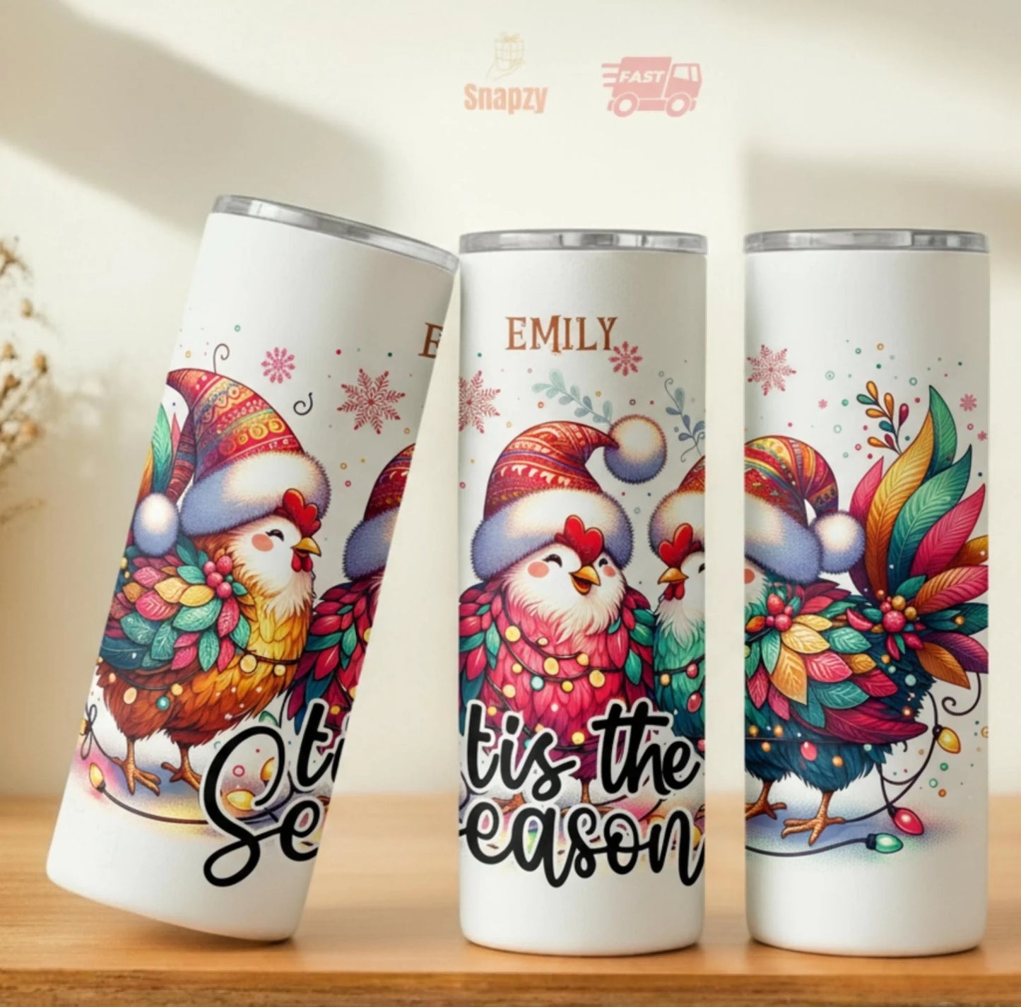 Personalized 20oz skinny tumbler – Personalized | lifestyle scene | custom name available, dishwasher safe, double-wall