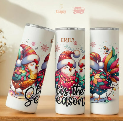 Personalized 20oz skinny tumbler – Personalized | lifestyle scene | custom name available, dishwasher safe, double-wall