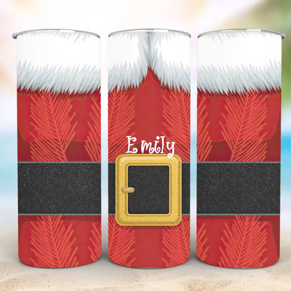 Personalized 20oz skinny tumbler – Christmas | feature highlights | custom name available, dishwasher safe, double-wall
