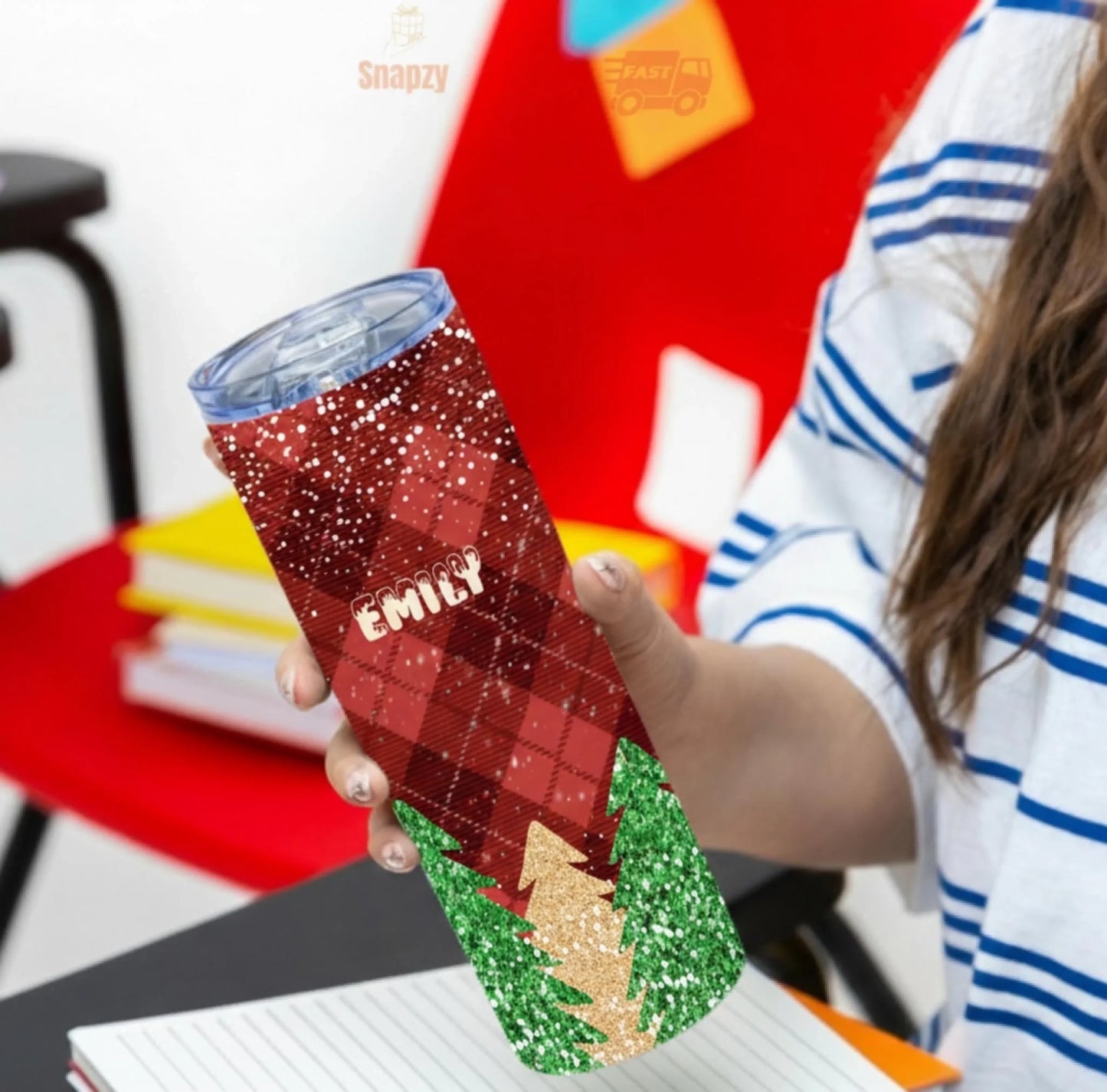 Personalized 20oz skinny tumbler – Personalized | detail view | custom name available, dishwasher safe, double-wall stai