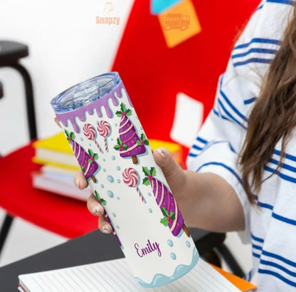 Personalized 20oz skinny tumbler – Personalized | detail view | custom name available, dishwasher safe, double-wall stai