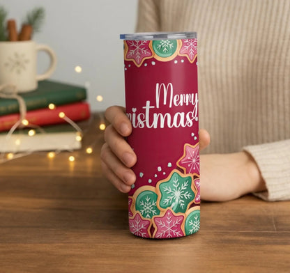 Personalized 20oz skinny tumbler – Personalized | lifestyle scene | custom name available, dishwasher safe, double-wall