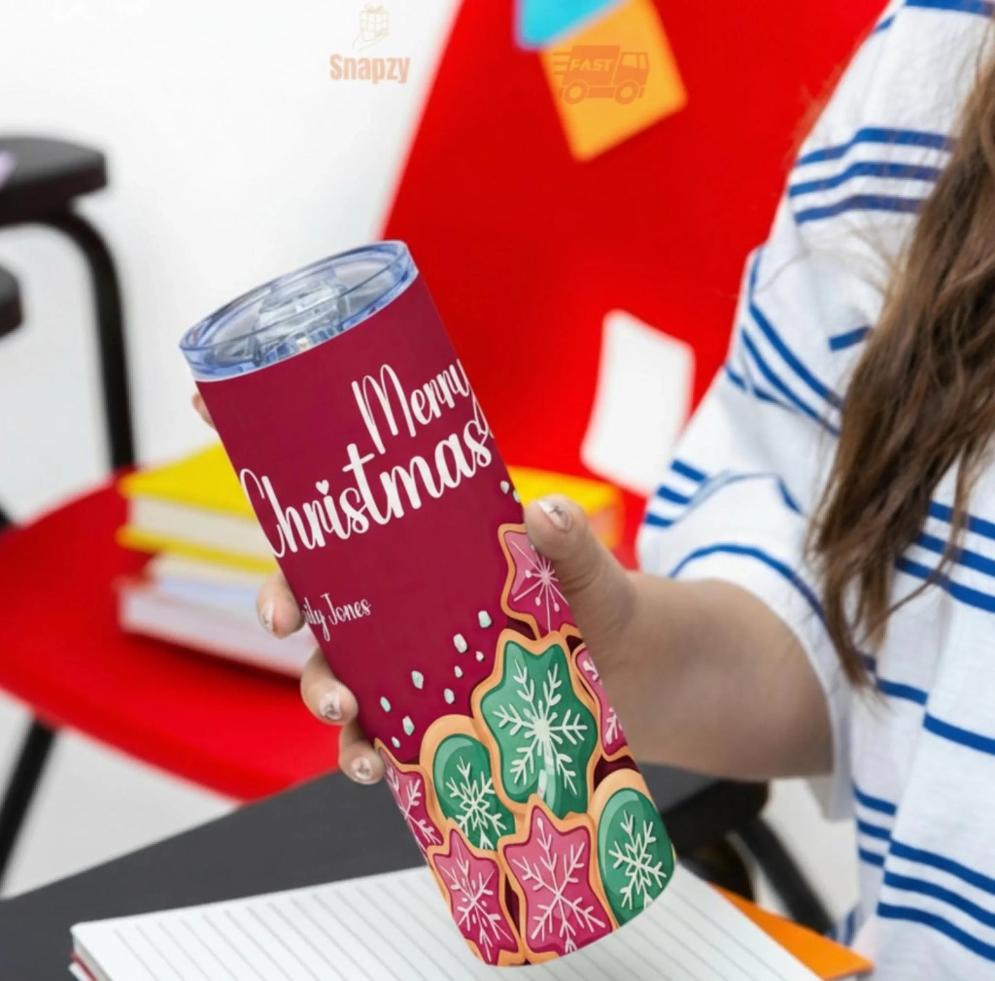 Personalized 20oz skinny tumbler – Personalized | detail view | custom name available, dishwasher safe, double-wall stai