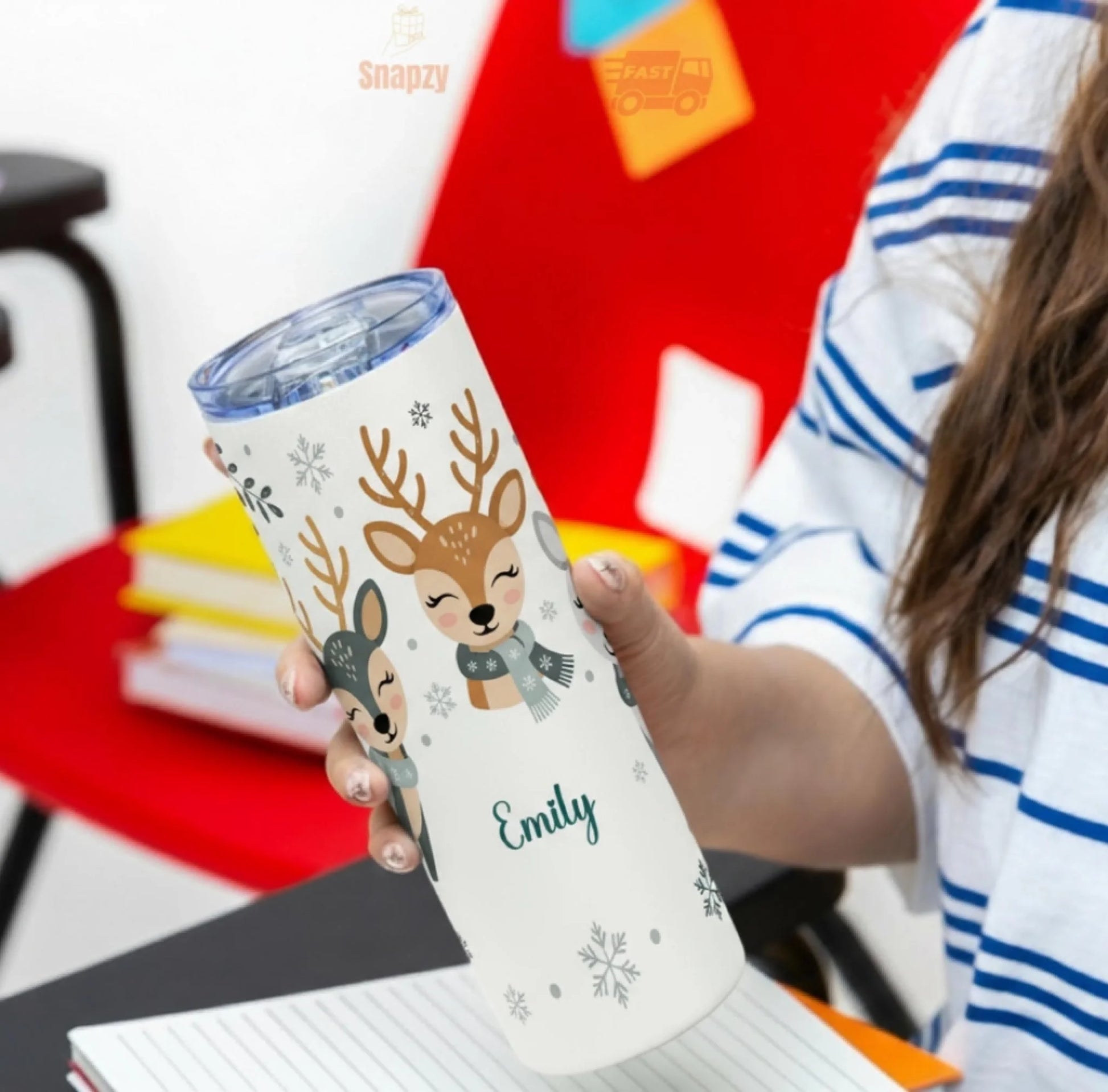 Personalized 20oz skinny tumbler – Personalized | detail view | custom name available, dishwasher safe, double-wall stai