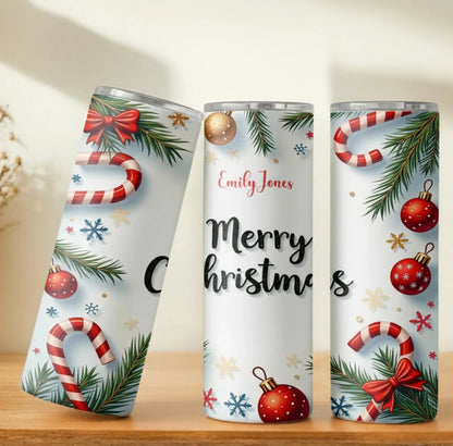 Personalized 20oz skinny tumbler – Personalized | personalization example | custom name available, dishwasher safe, doub