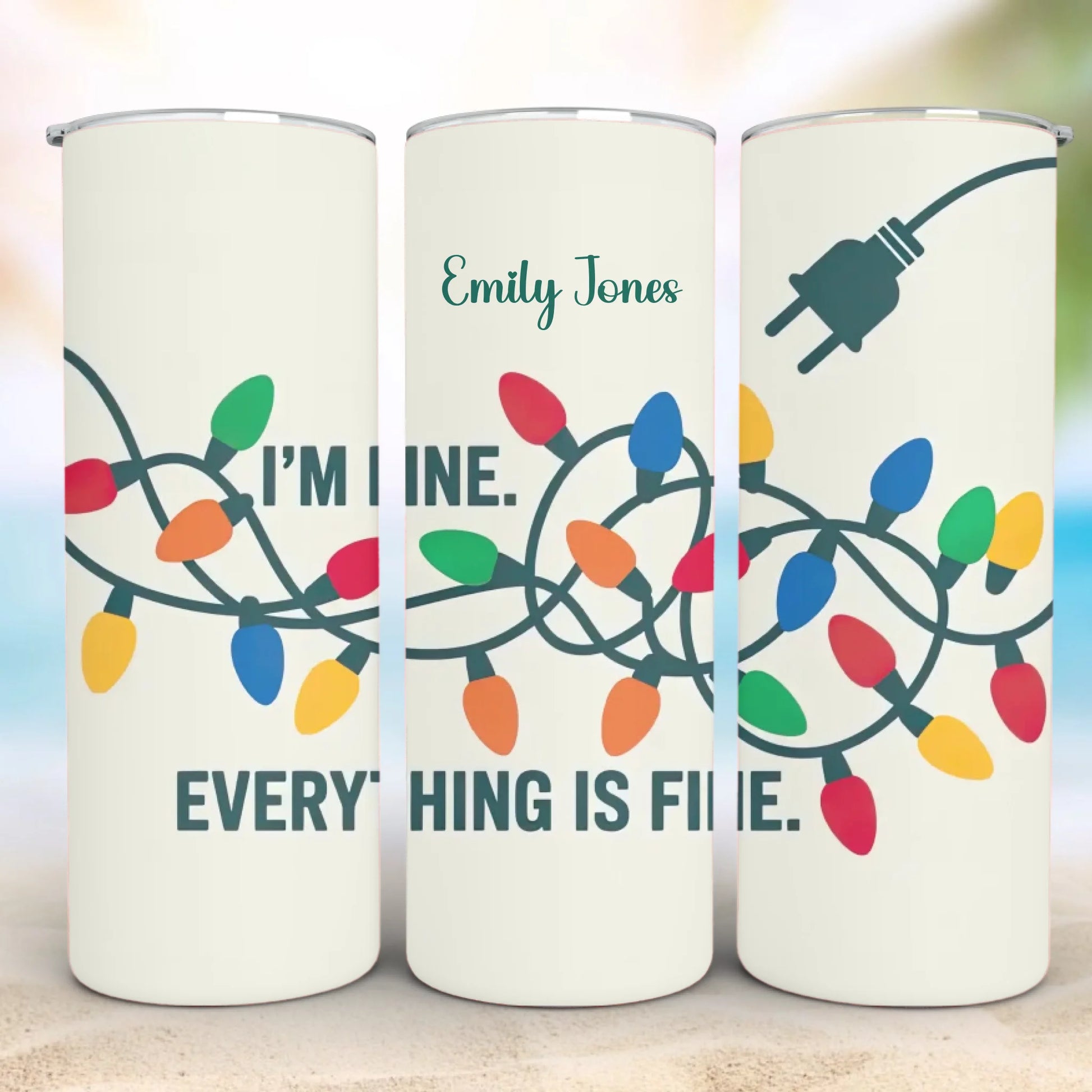 Personalized 20oz skinny tumbler – Personalized | detail view | custom name available, dishwasher safe, double-wall stai