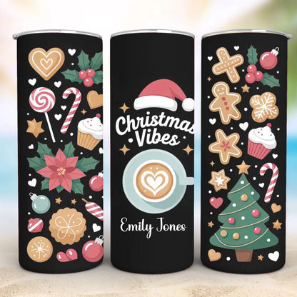 Personalized 20oz skinny tumbler – Personalized | detail view | custom name available, dishwasher safe, double-wall stai