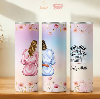 Personalized 20oz skinny tumbler – Personalized | hero view | custom name available, dishwasher safe, double-wall stainl