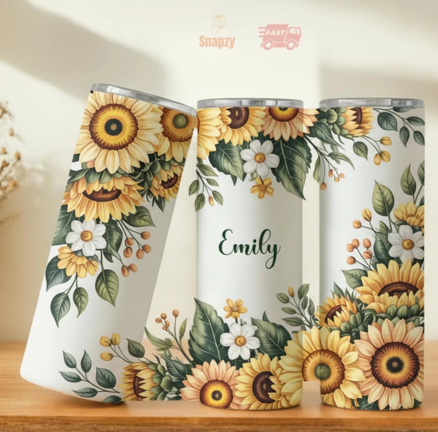 Personalized 20oz skinny tumbler – Personalized | lifestyle scene | custom name available, dishwasher safe, double-wall