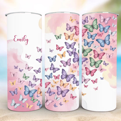 Personalized 20oz skinny tumbler – Personalized | detail view | custom name available, dishwasher safe, double-wall stai