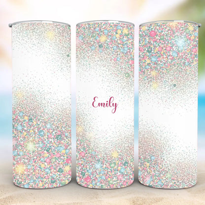 Personalized 20oz skinny tumbler – Personalized | detail view | custom name available, dishwasher safe, double-wall stai