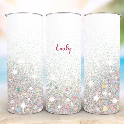 Personalized 20oz skinny tumbler – Personalized | detail view | custom name available, dishwasher safe, double-wall stai