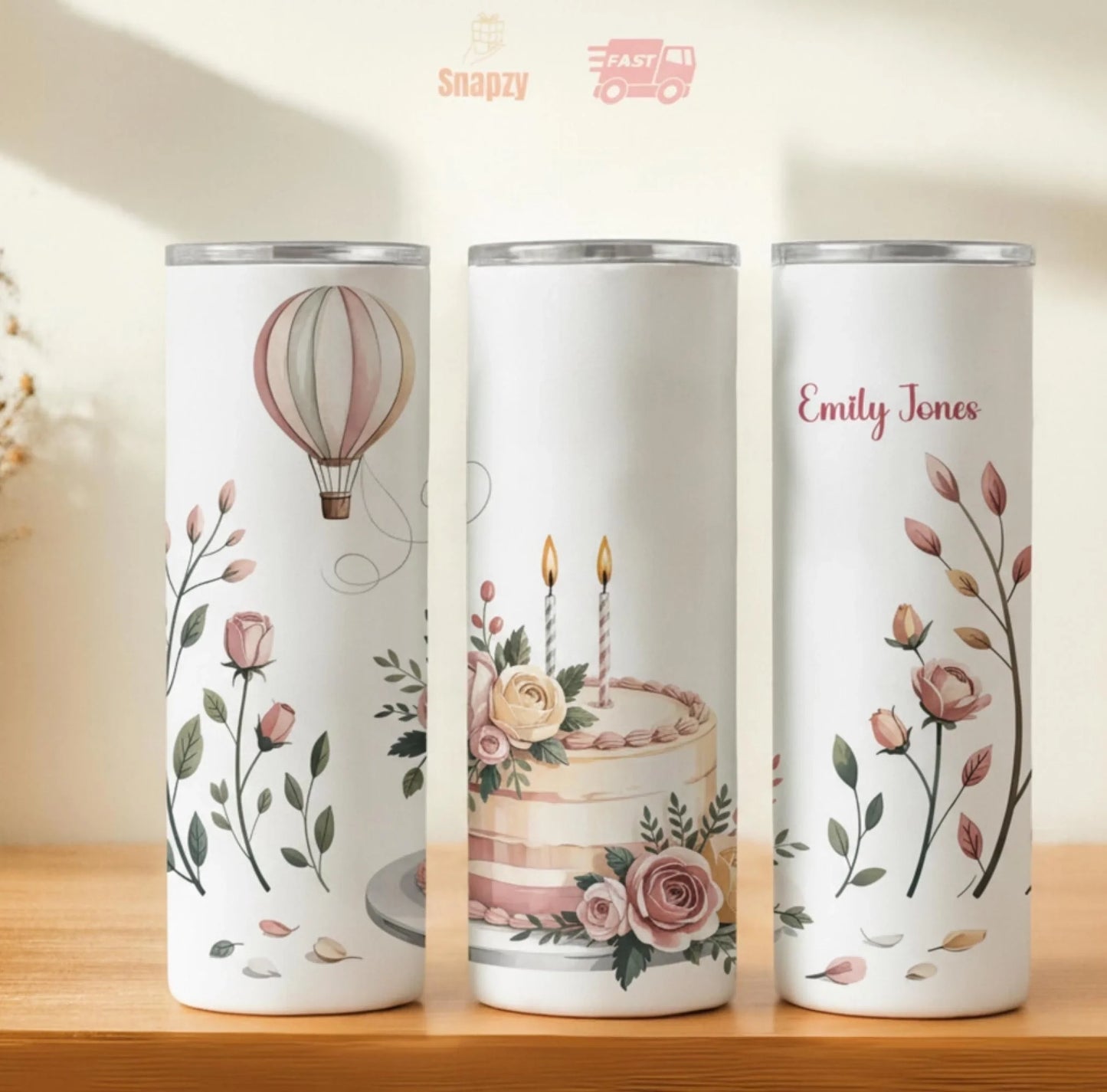 Personalized 20oz skinny tumbler – Personalized | hero view | custom name available, dishwasher safe, double-wall stainl