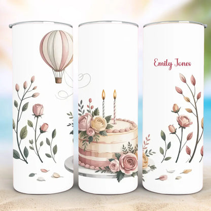 Personalized 20oz skinny tumbler – Personalized | detail view | custom name available, dishwasher safe, double-wall stai