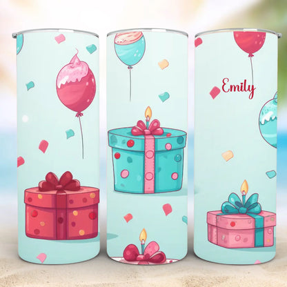 Personalized 20oz skinny tumbler – Personalized | detail view | custom name available, dishwasher safe, double-wall stai