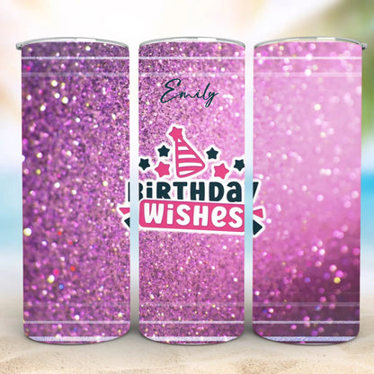 Personalized 20oz skinny tumbler – Personalized | detail view | custom name available, dishwasher safe, double-wall stai