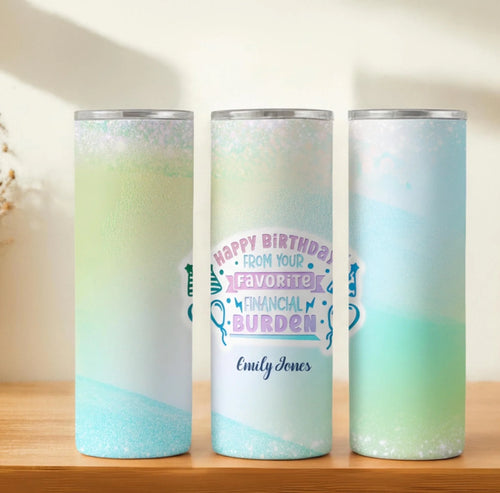 Personalized 20oz skinny tumbler – Personalized | hero view | custom name available, dishwasher safe, double-wall stainl