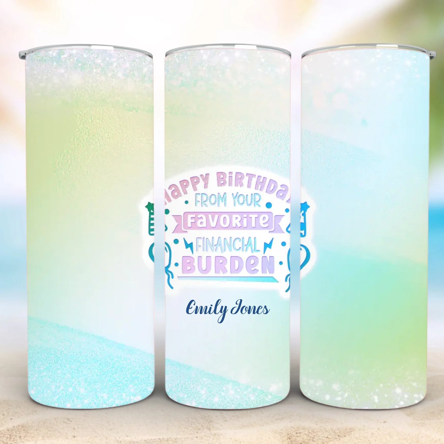 Personalized 20oz skinny tumbler – Personalized | detail view | custom name available, dishwasher safe, double-wall stai
