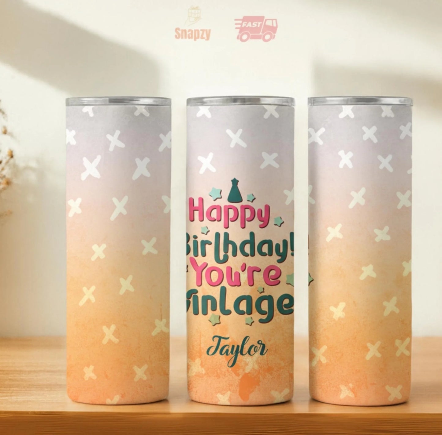 Personalized 20oz skinny tumbler – Personalized | hero view | custom name available, dishwasher safe, double-wall stainl