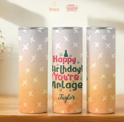 Personalized 20oz skinny tumbler – Personalized | hero view | custom name available, dishwasher safe, double-wall stainl