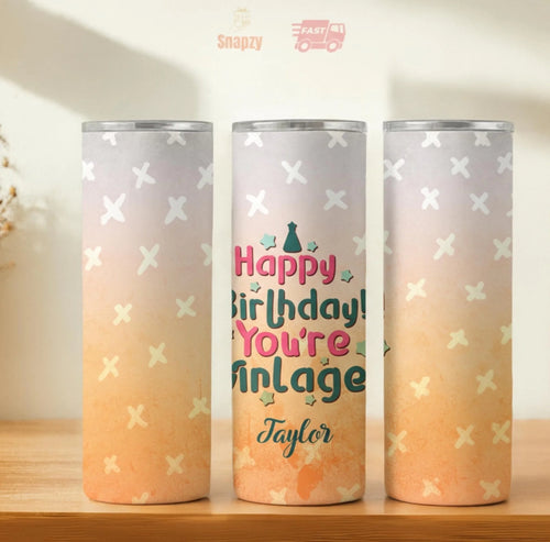 Personalized 20oz skinny tumbler – Personalized | hero view | custom name available, dishwasher safe, double-wall stainl