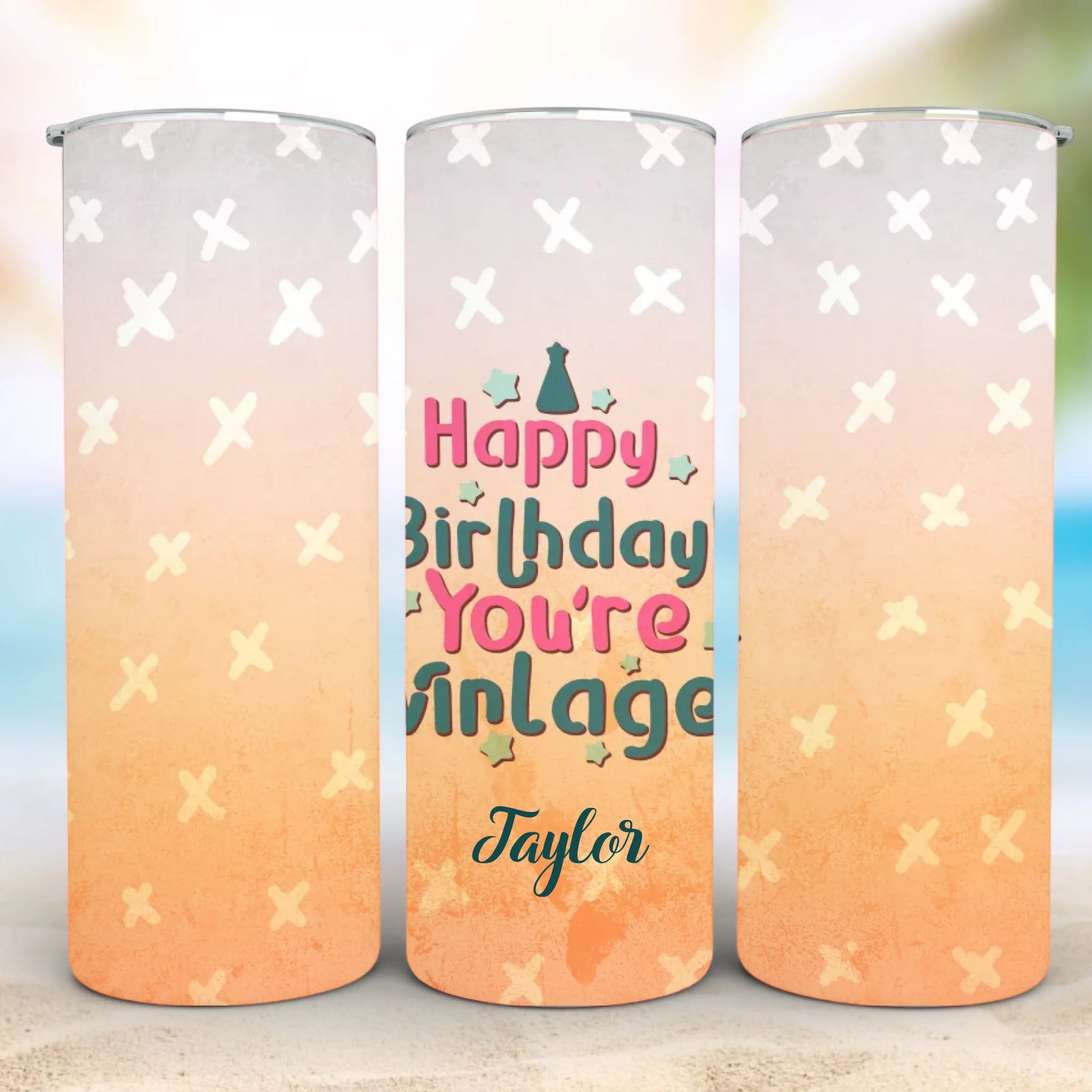 Personalized 20oz skinny tumbler – Personalized | detail view | custom name available, dishwasher safe, double-wall stai