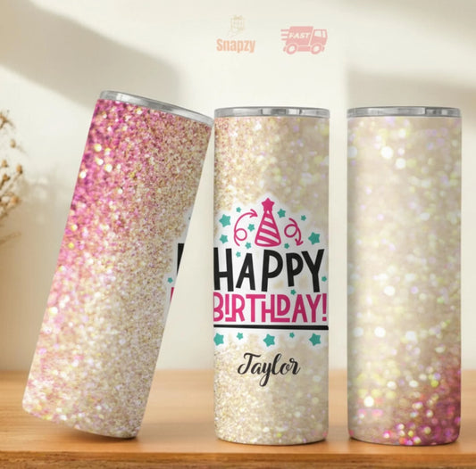Personalized 20oz skinny tumbler – Personalized | hero view | custom name available, dishwasher safe, double-wall stainl
