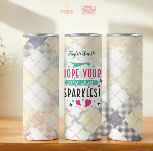 Personalized 20oz skinny tumbler – Personalized | hero view | custom name available, dishwasher safe, double-wall stainl