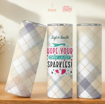 Personalized 20oz skinny tumbler – Personalized | personalization example | custom name available, dishwasher safe, doub