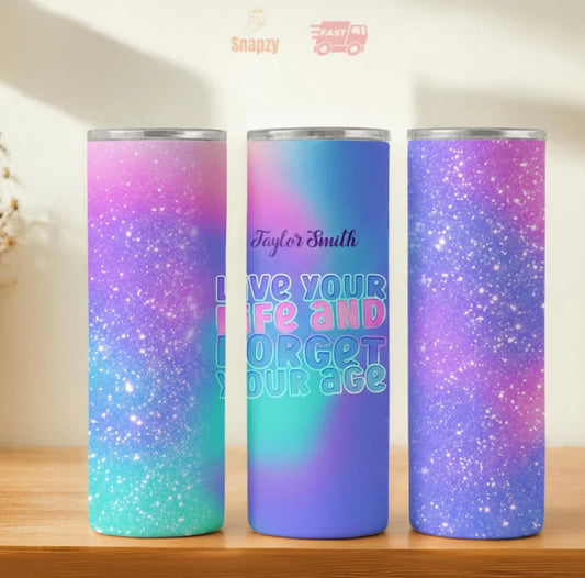 Personalized 20oz skinny tumbler – Personalized | hero view | custom name available, dishwasher safe, double-wall stainl
