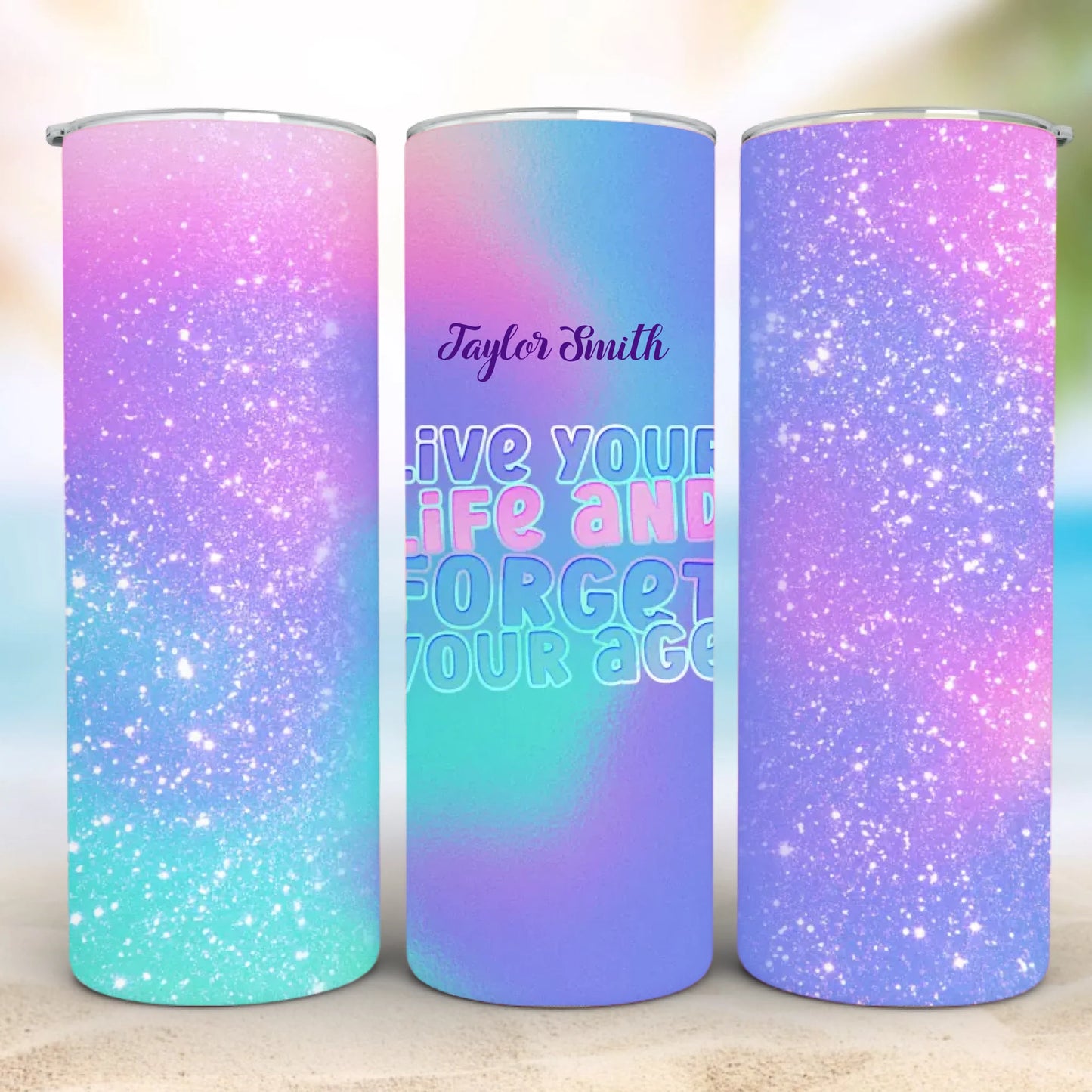 Personalized 20oz skinny tumbler – Personalized | detail view | custom name available, dishwasher safe, double-wall stai
