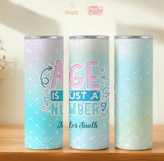 Personalized 20oz skinny tumbler – Personalized | hero view | custom name available, dishwasher safe, double-wall stainl