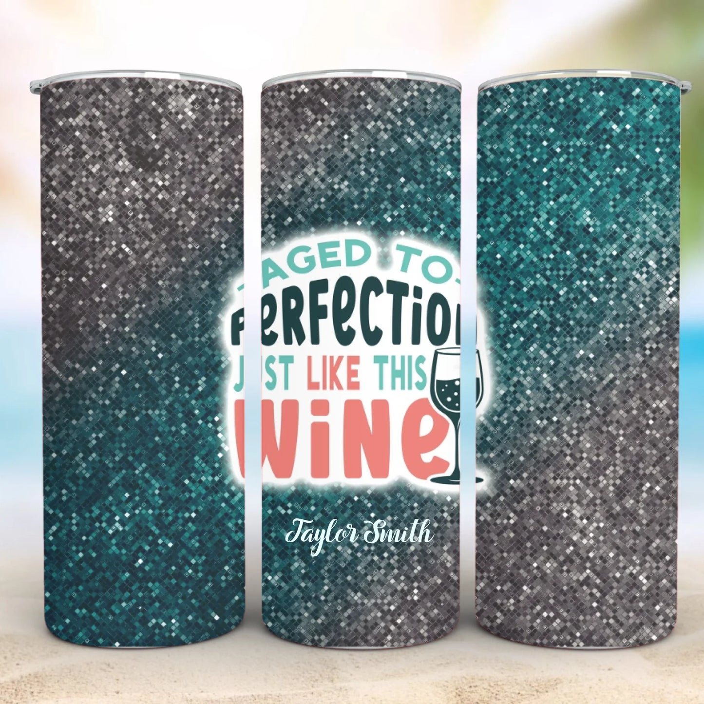 Personalized 20oz skinny tumbler – Personalized | detail view | custom name available, dishwasher safe, double-wall stai